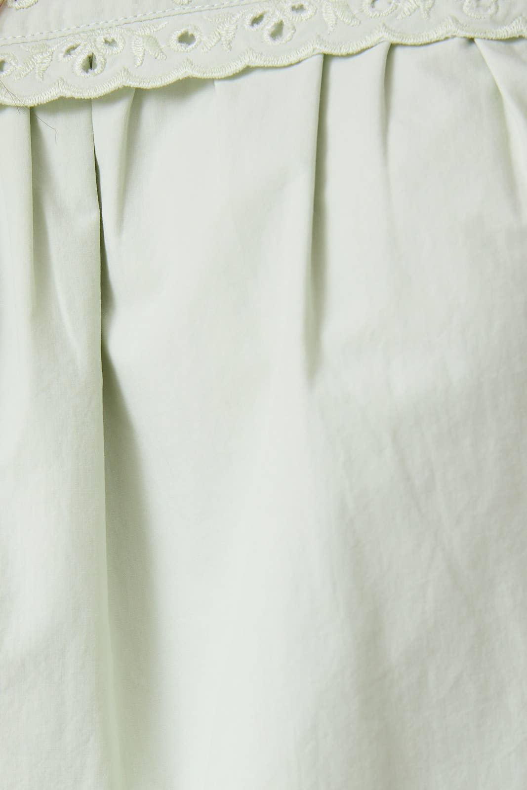 Green Square Neck Eyelet Blouse