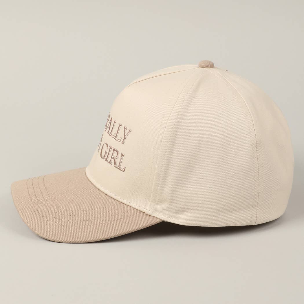 Literally Just A Girl Embroidery Two Tone Trucker Hat: FUCHSIA / ONE SIZE