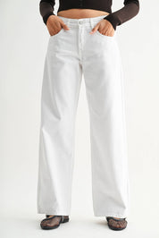 White Baggy Wide Leg Jeans