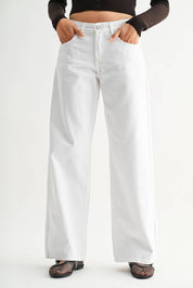 Non Stretch Baggy Wide Leg