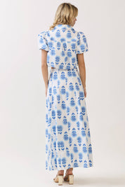 Blue Printed Maxi Skirt