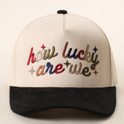 Black How Lucky Are We Hat