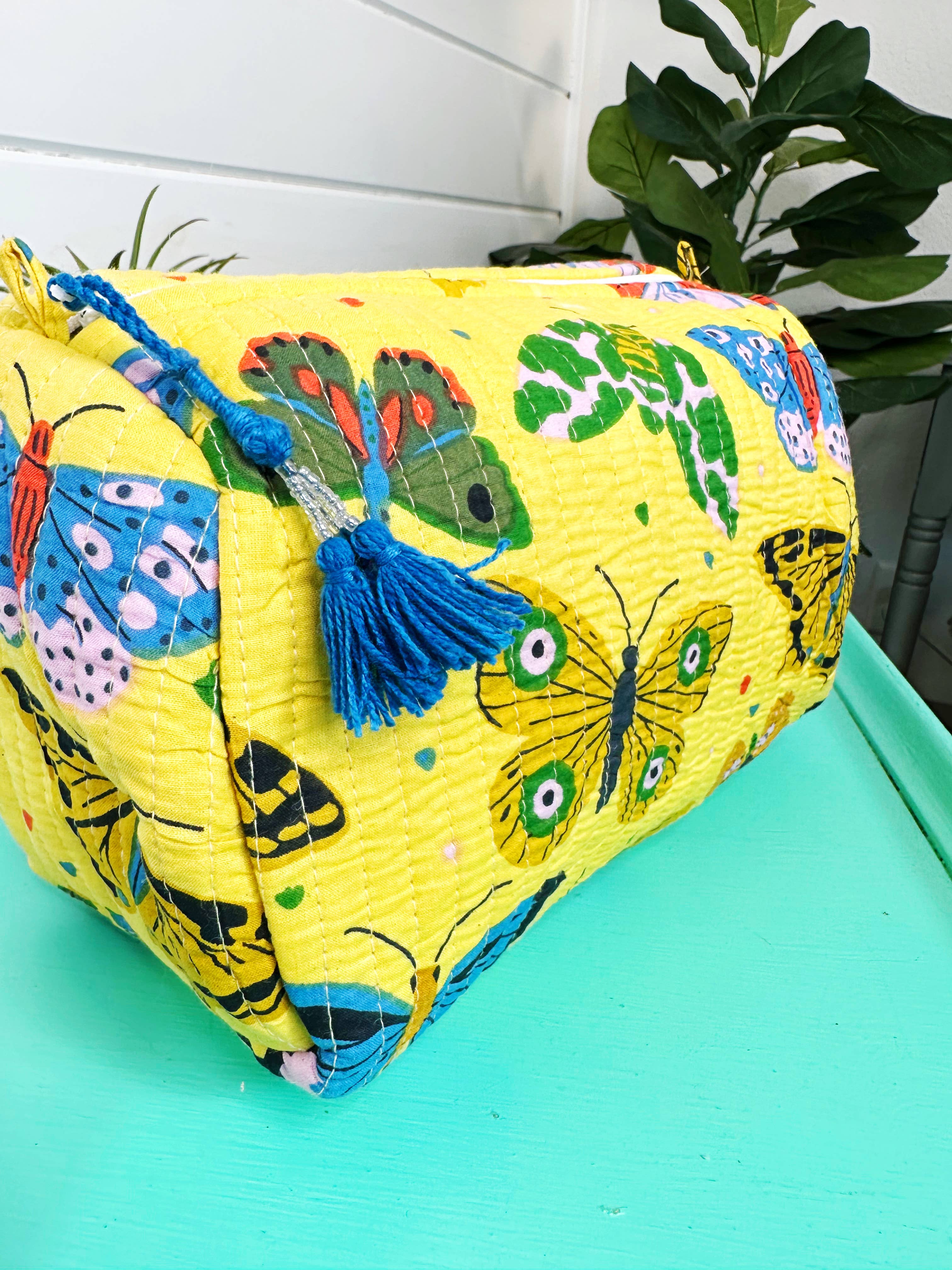 Butterfly Quilted Makeup Bag