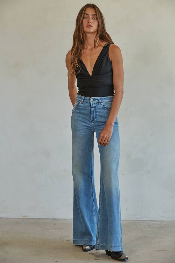 Black V-Neck Bodysuit