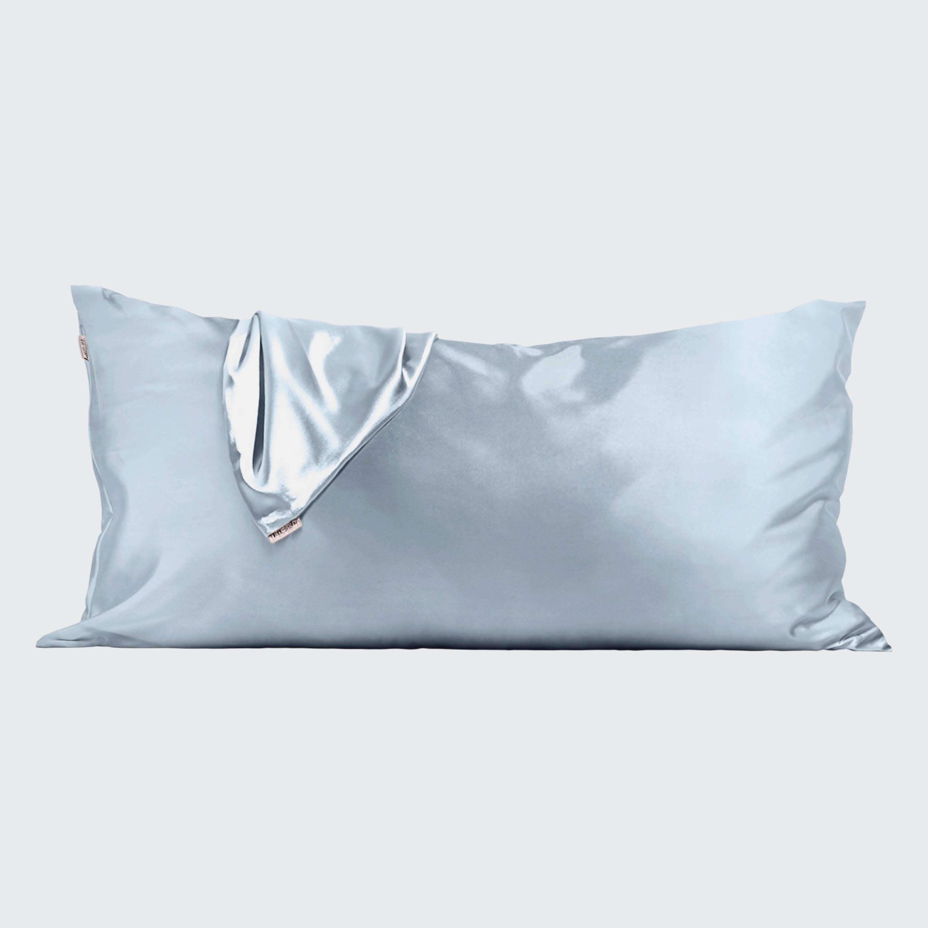 Blue Satin Pillowcase - King