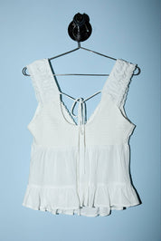 White Lace Trim Top