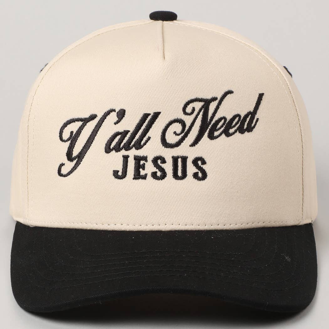 Y'all Need Jesus Trucker Hat/ Black