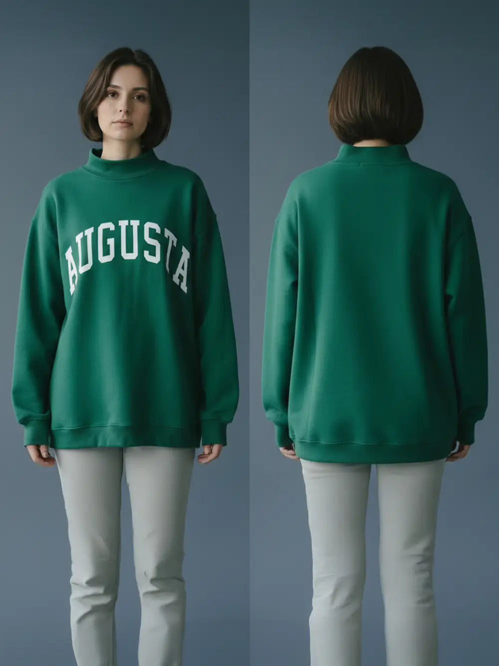 Green Augusta Mock Neck