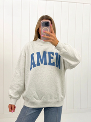 AI-assisted FASHN try-on of WWJD & Amen Reversible Mockneck, amen side; approved September 25, 2026.