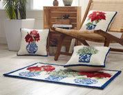Holiday Chinoiserie Poinsettia Hook Pillow - Sally Eckman Roberts