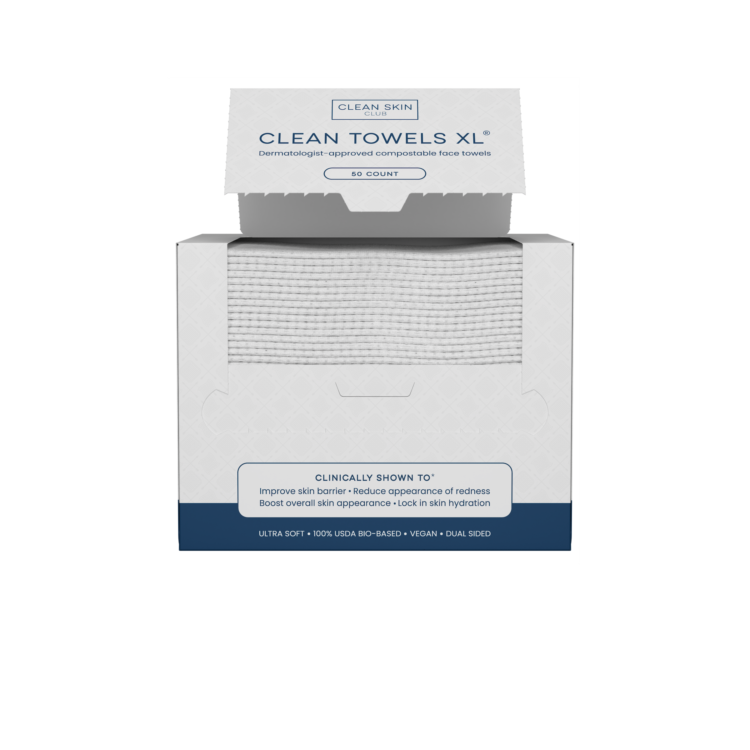 Clean Towels™ XL, Disposable Face Towels, 50 Count