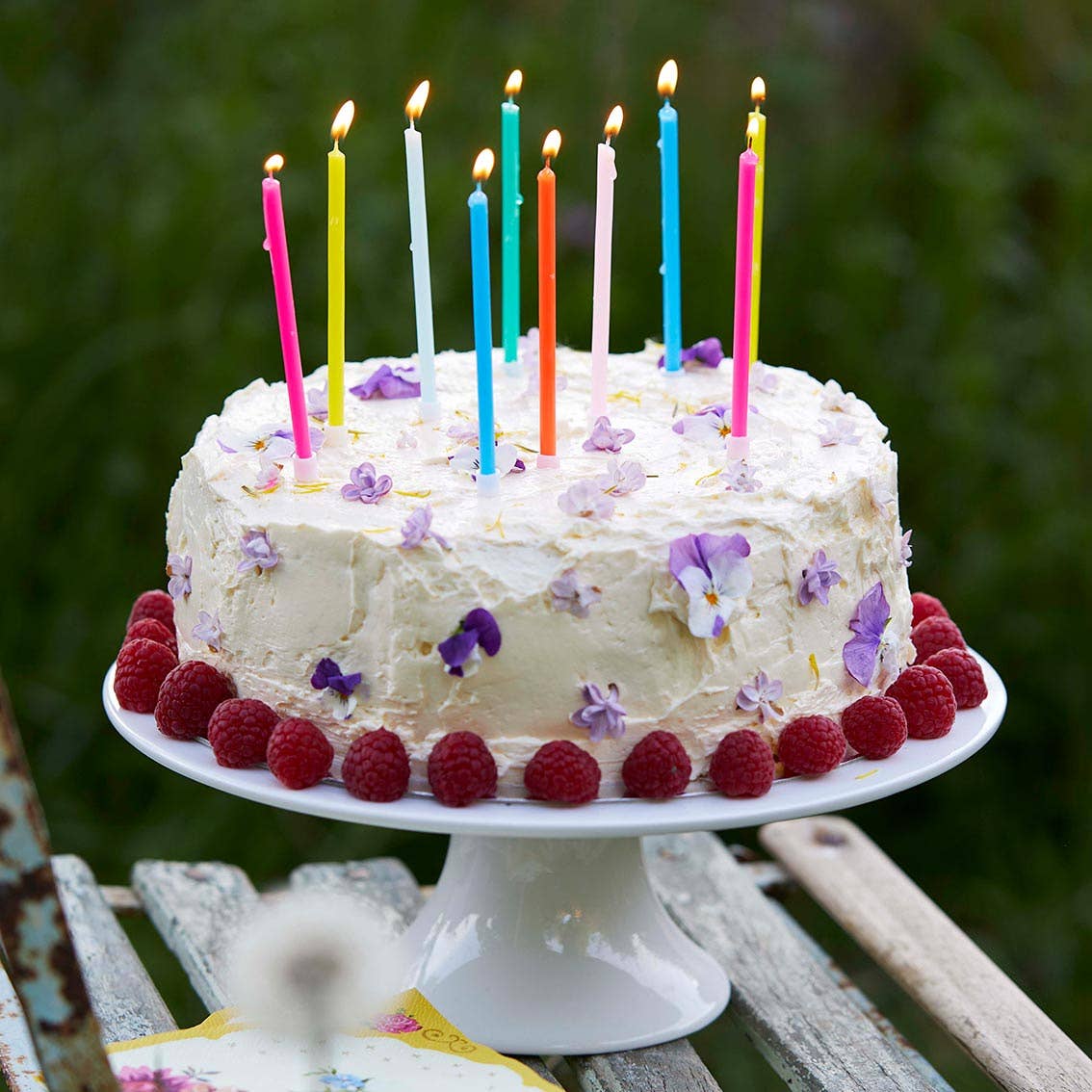 Rainbow Birthday Candles - 16 Pack showing sustainably sourced materials