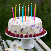 Rainbow Birthday Candles - 16 Pack showing sustainably sourced materials