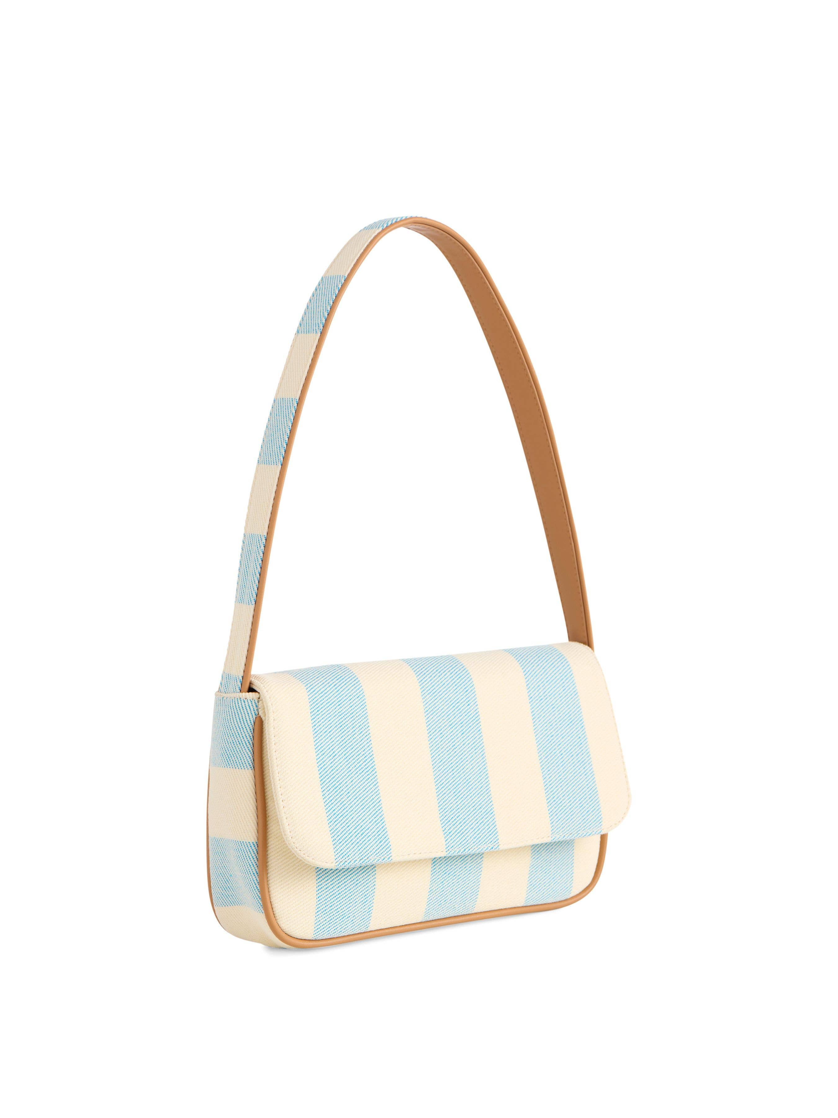 Blue & White Stripe Shoulder Purse
