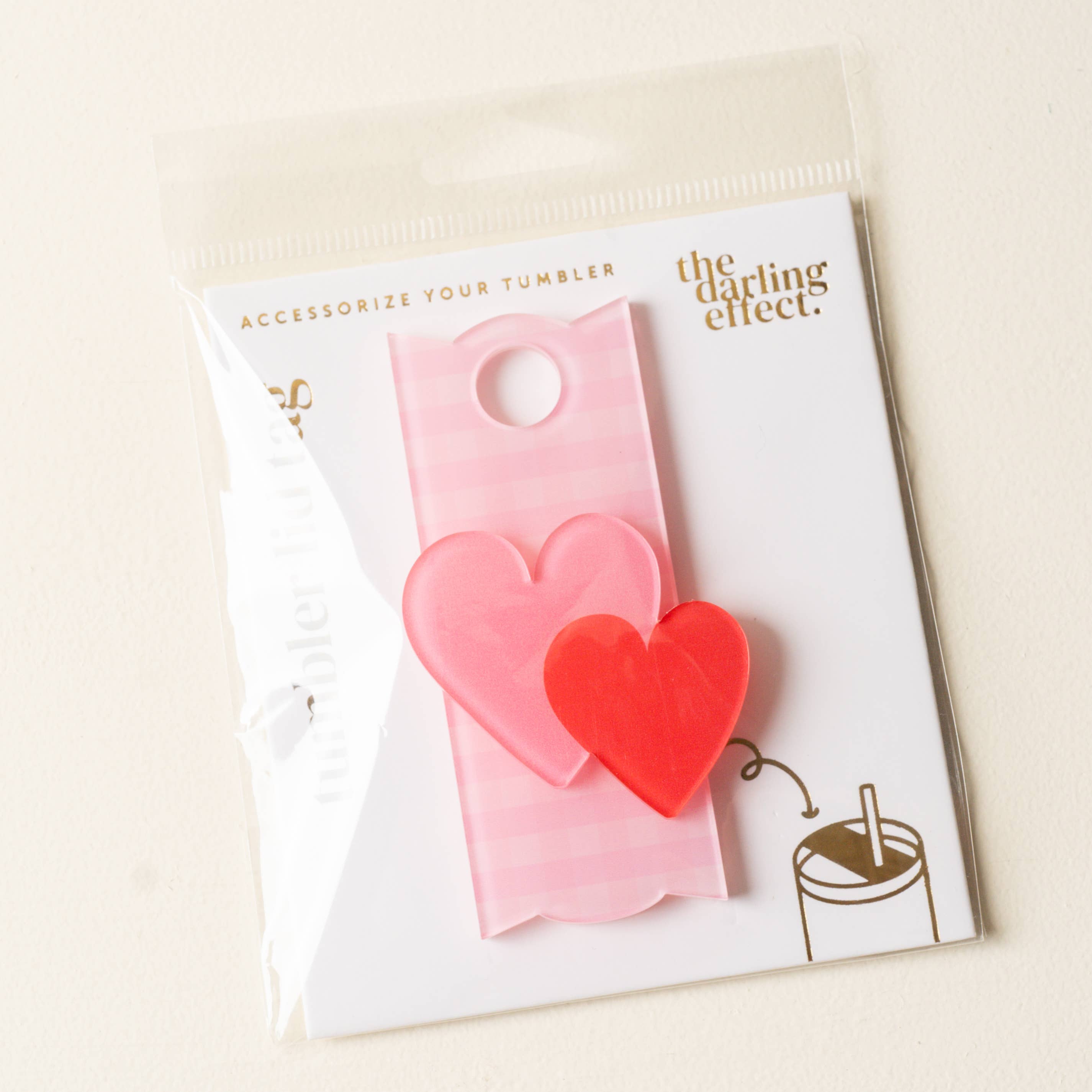 Pink & Heart Tumbler Lid Tag