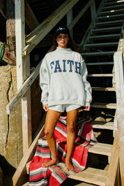 Faith Mock Neck Sweatshirt