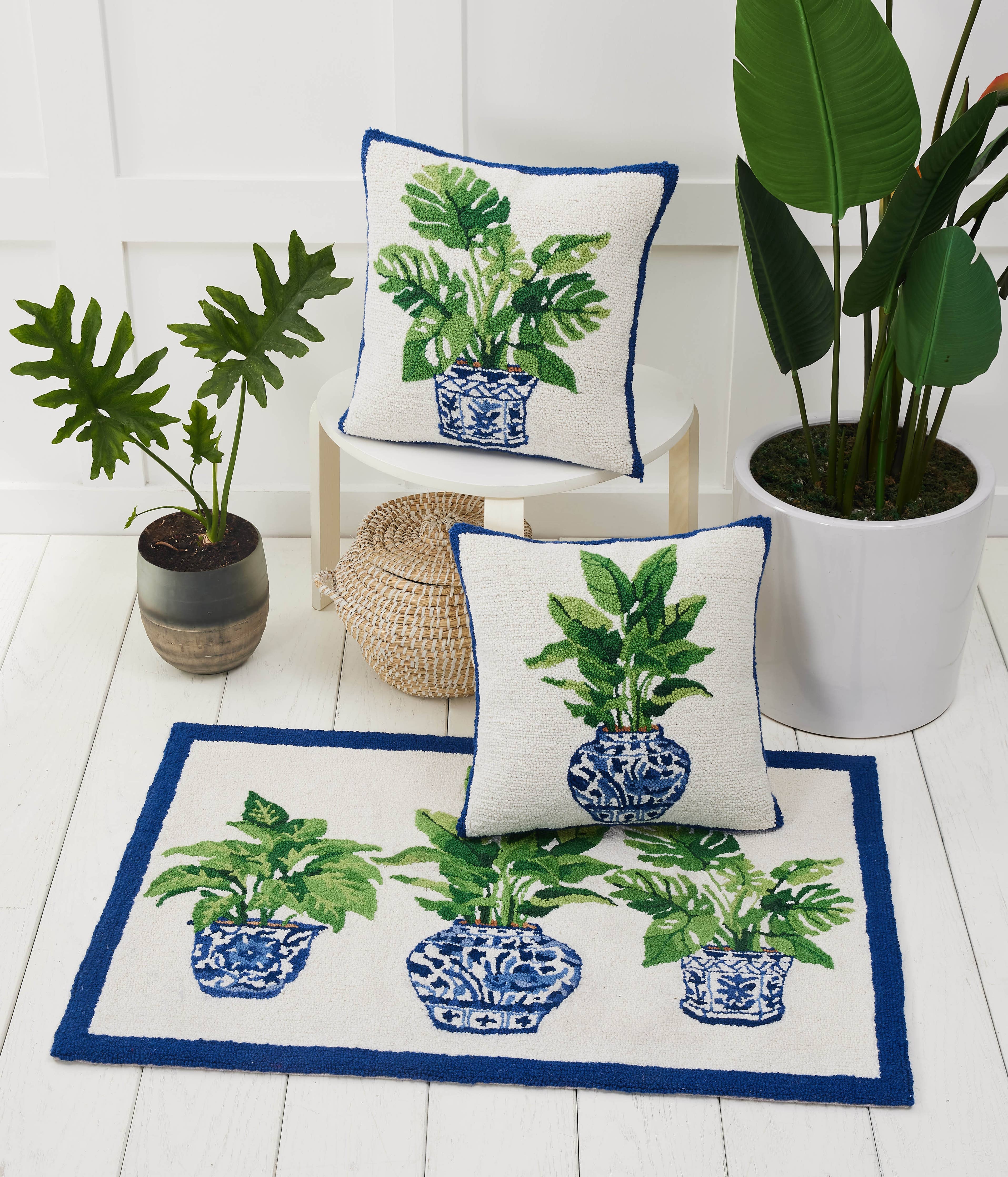 Blue Bird Of Paradise Hook Pillow - Sally Eckman Roberts