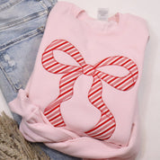 Peppermint Bow Christmas Sweatshirt