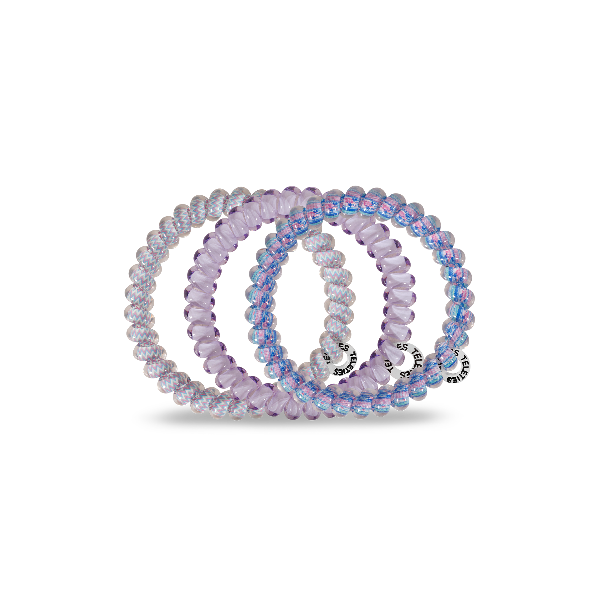 Spiral Hair Coils | Small | Orchid Oasis showing strong grip, no rip spiral hair tie
