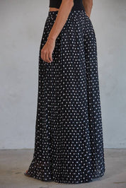 Polka Dot Pleated Wide Leg Pants