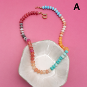 Natural Stone Color Mixed Necklace