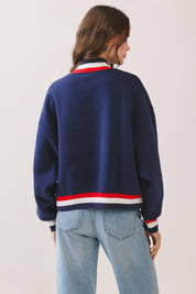 Navy USA Letter Trim Sweatshirt