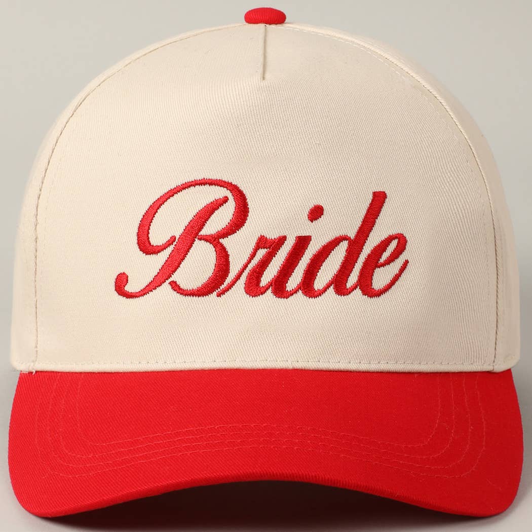 Bride Text Embroidery Two-Tone Trucker Hat
