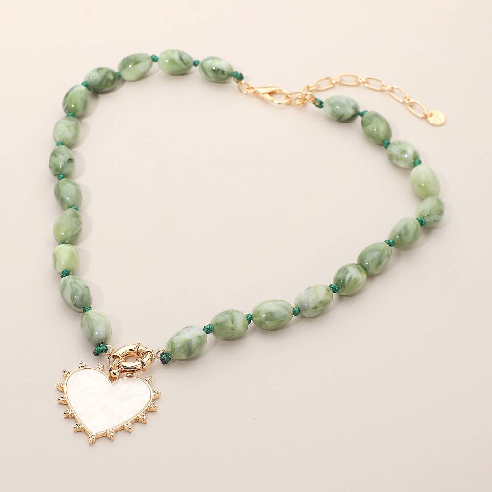 Green Heart Pendant Necklace