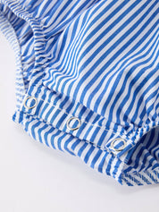 4th of July Plaid Smocked Romper
