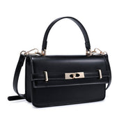 Black Belted Top Handle Crossbody