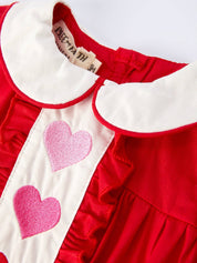 Red Ruffle Heart Romper