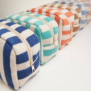Pink Terry Fabric Striped Bag