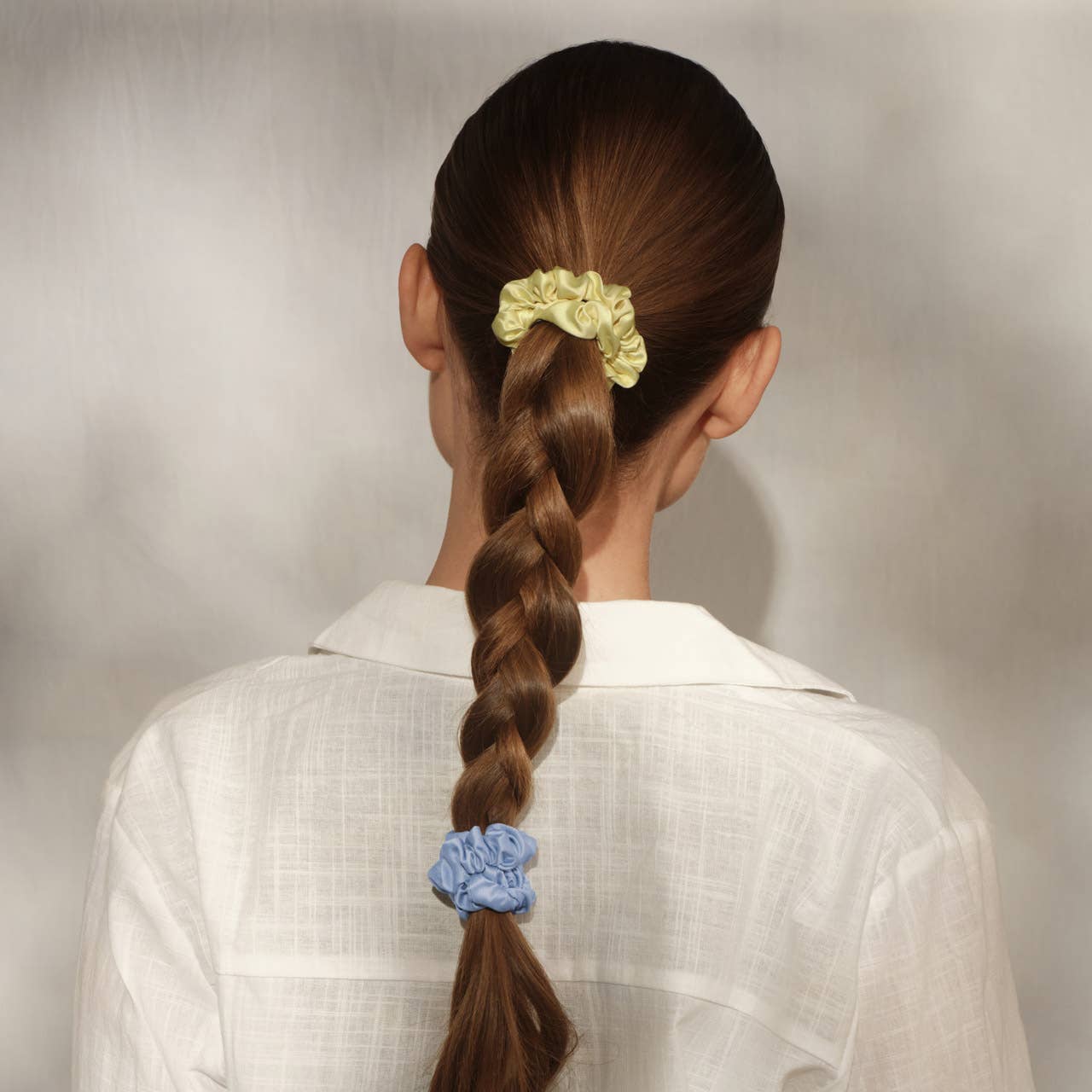 Pastel Ruched Satin Scrunchies