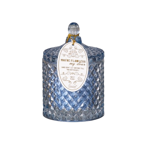 Blue You’re Flawless Crystal Candle