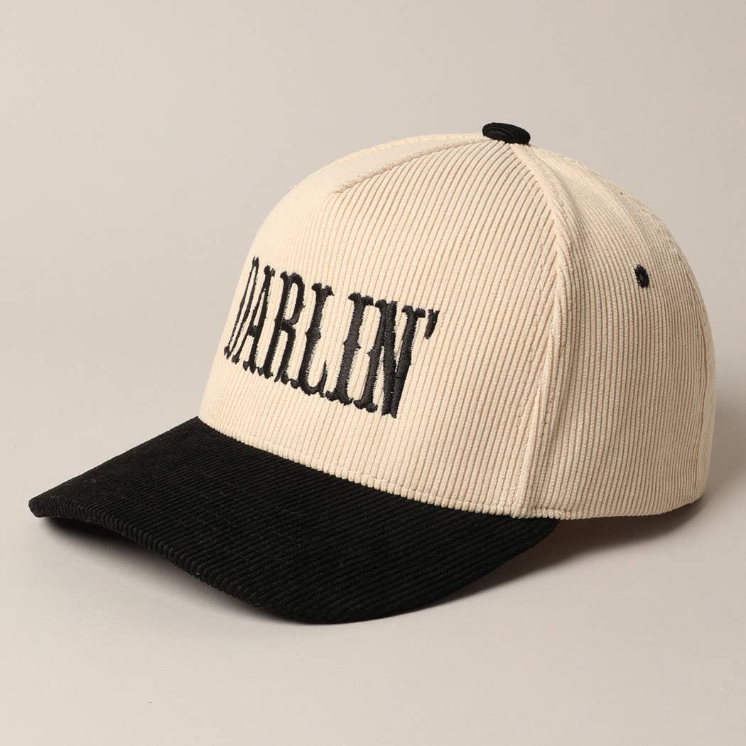 DARLIN' Corduroy Trucker Baseball Cap