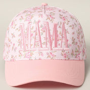 Mama Blue & Beige Embroidered Flower Hat