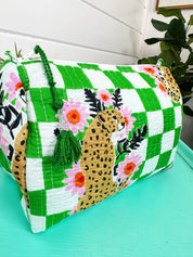 Jaguar Quilted Makeup Bag
