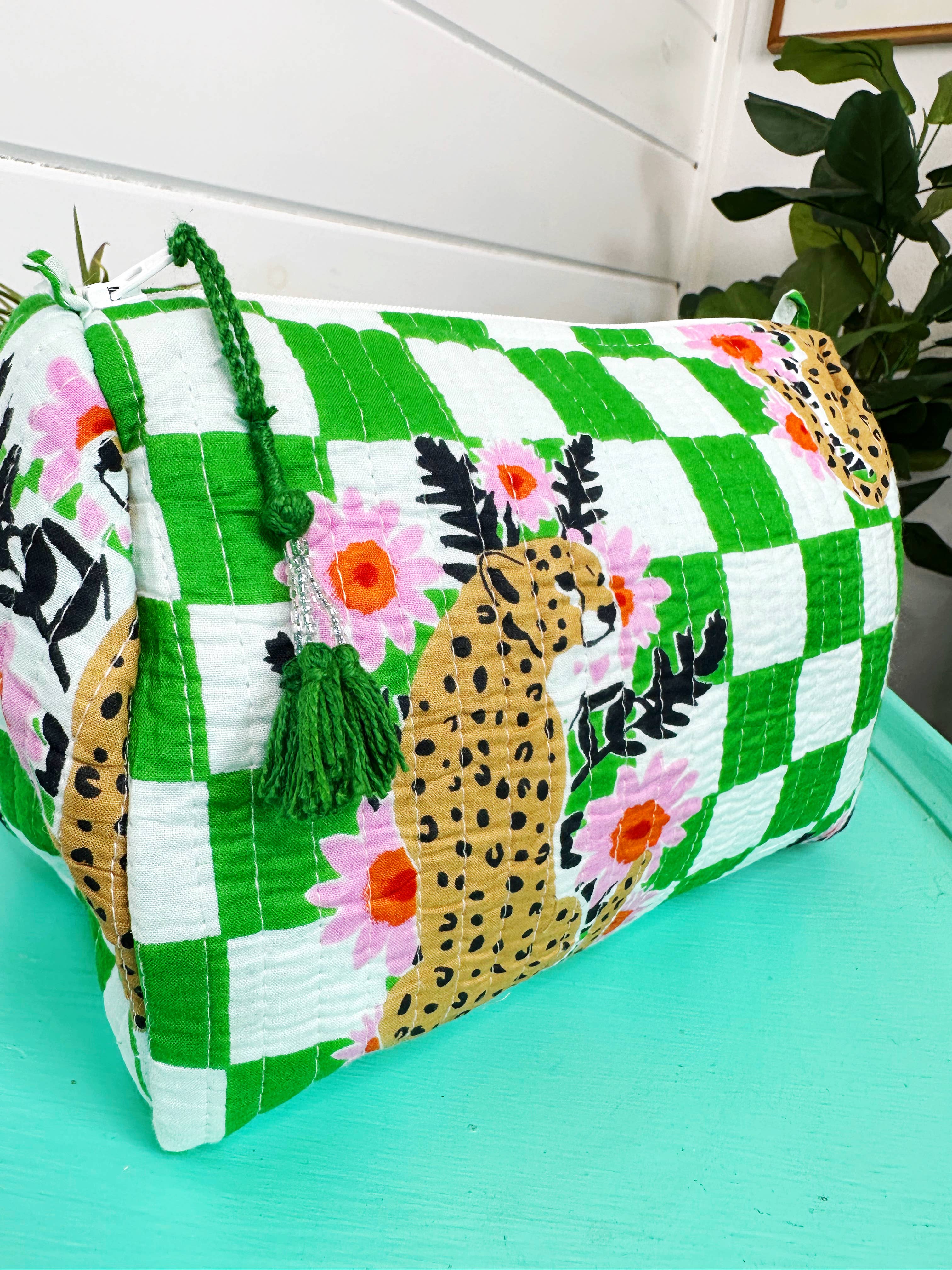 Jaguar Quilted Makeup Bag