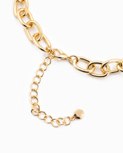 Gold Puffy Heart Chunky Necklace