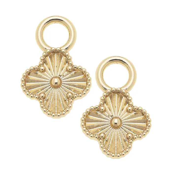 Gold Clover Huggie Charm