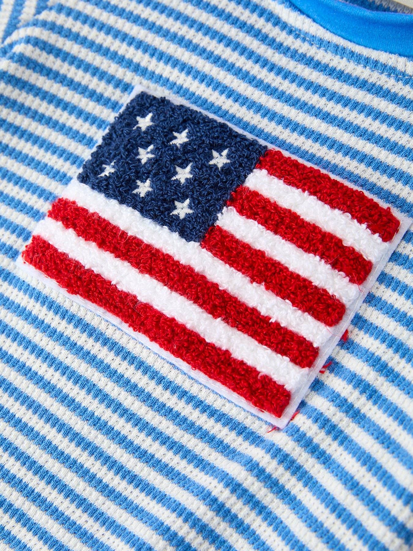 4th of July Flag Chenille Baby Boy Romper