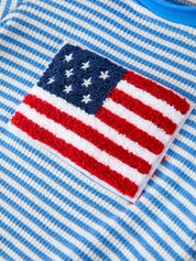 4th of July Flag Chenille Baby Boy Romper