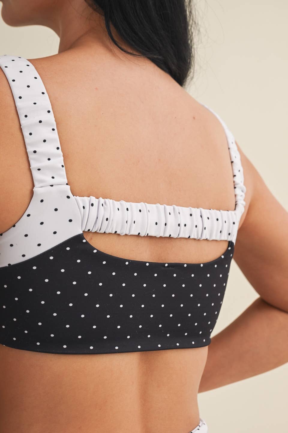 Polka Dot Scrunched Sports Bra