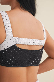 Polka Dot Scrunched Sports Bra