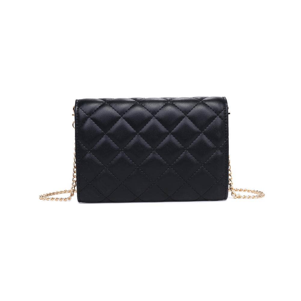 Black Winona Quilted  Multi-Compartment Crossbody