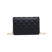 Black Winona Quilted  Multi-Compartment Crossbody