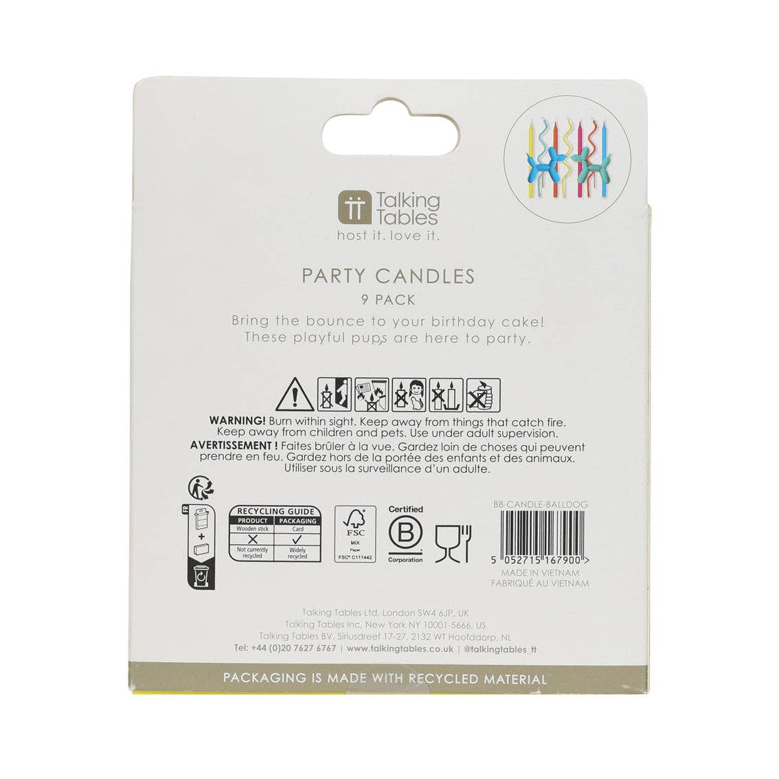 Balloon Dog Birthday Candles - 9 Pack — 9 candles included and mixed sizes