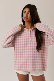 Pink Gingham Sweater