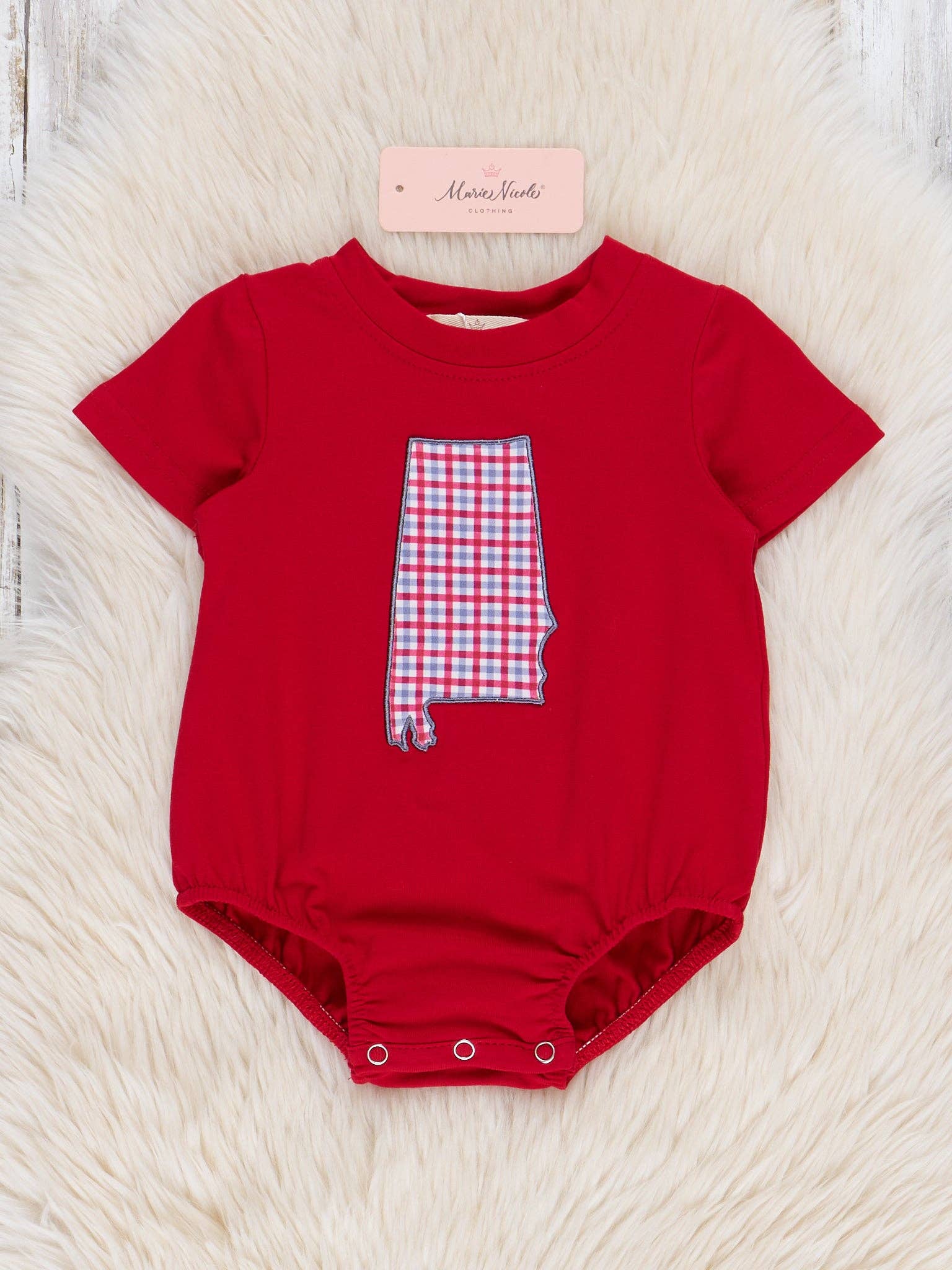 Alabama Embroidered Gingham Bubble