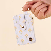 Blue & Yellow Floral Keychain Wallet